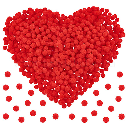 PH PandaHall 1000 Pieces Red Mini Wool Pompoms 10mm Crafts Balls Small Fluffy Pom Poms for DIY Creative Arts Crafts Christmas Project Hobby Supplies Party Holiday Decorations AJEW-PH0004-68-1