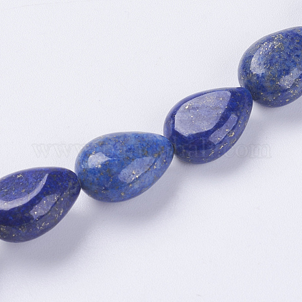 Abalorios de lapislázuli naturales hebras G-I185-04-10x14mm-1