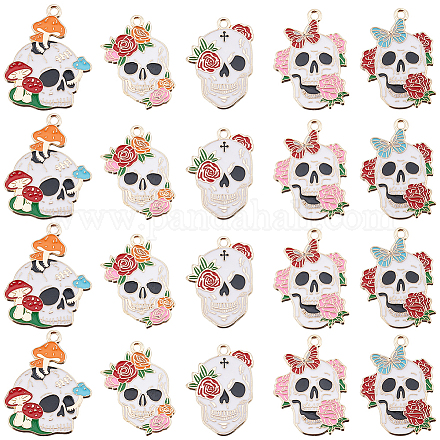 Sunnyclue 20 pièces 5 pendentifs en alliage de style Halloween ENAM-SC0004-49-1