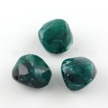 Los abalorios de acrílico piedras preciosas de imitación nuggets OACR-R044-03-1