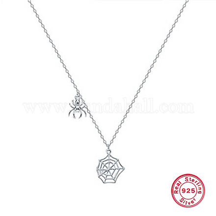 925 серебряное ожерелье с подвеской в виде паука и паутины NG1088-1-1