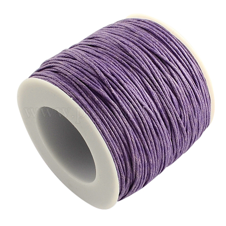 環境に優しいワックスコットンスレッドコード  マクラメビーズコード  ブレスレットネックレスジュエリー作り用  紫色のメディア  1mm  約100ヤード/ロール YC-R008-1.0mm-166-1