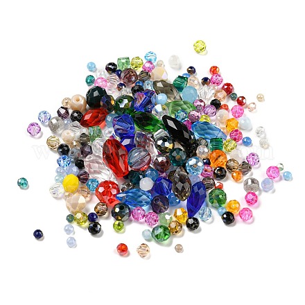 Perles de verre à facettes transparentes GLAA-XCP0001-23-1