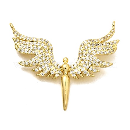 Латунные микропаве прозрачные подвески с фианитом KK-S508-44G-1