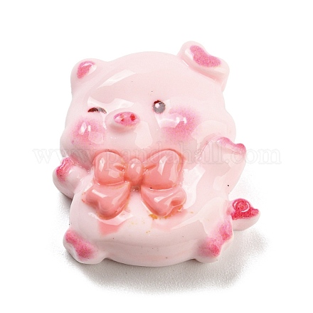 Pig Theme Opaque Resin Cabochons RESI-H154-01C-1