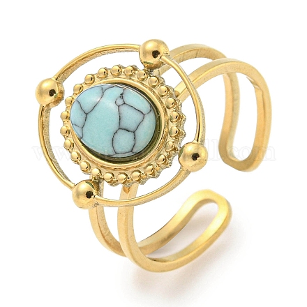 Ионное покрытие (ip) 304 нержавеющая сталь синтетические бирюзовые манжеты кольца G-Z056-04G-05-1