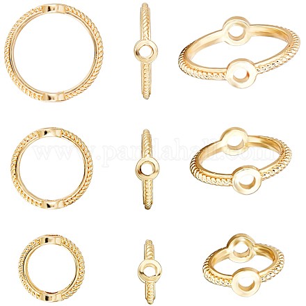 Creatcabin 66 pièces 3 styles cadres de perles en laiton KK-CN0002-43-1