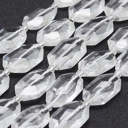Chapelets de perles en cristal de quartz naturel G-J373-24V-1