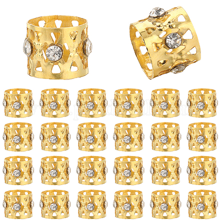 Sunnyclue 50 pièces en aluminium dreadlocks perles décoration de cheveux OHAR-SC0001-03G-1
