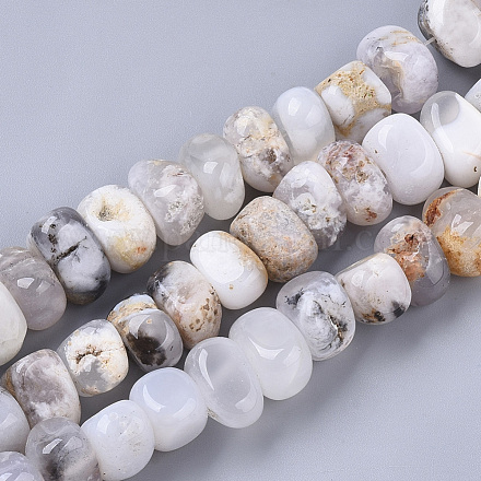 Natural White Agate Beads Strands G-S364-032-1