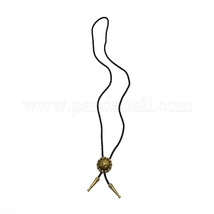 Flach rund mit Blume Laria Halskette für Männer Frauen NJEW-WH0011-18AB-1