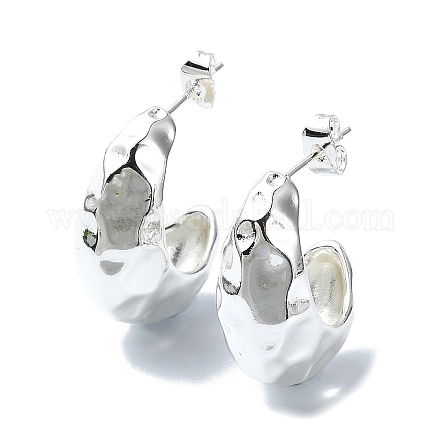 Boucles d'oreilles en laiton texturées en forme de larme EJEW-D098-02S-1