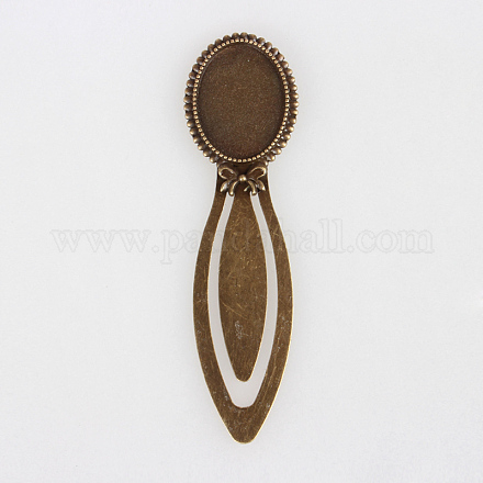 Stile tibetano impostazioni bronzo antico segnalibro ferro cabochon PALLOY-N0084-10AB-NF-1
