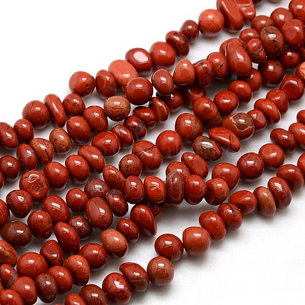Natural Red Jasper Nuggets Beads Strands G-P029-01-1