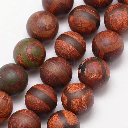 Perles de dzi à motif mixte de style tibétain G-K166-03-12mm-L2-1