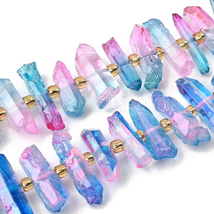 Гальванические природный кристалл кварца бусы пряди G-F800-D13-1