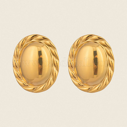 Овальные серьги-гвоздики из нержавеющей стали 304 BE3954-1-1
