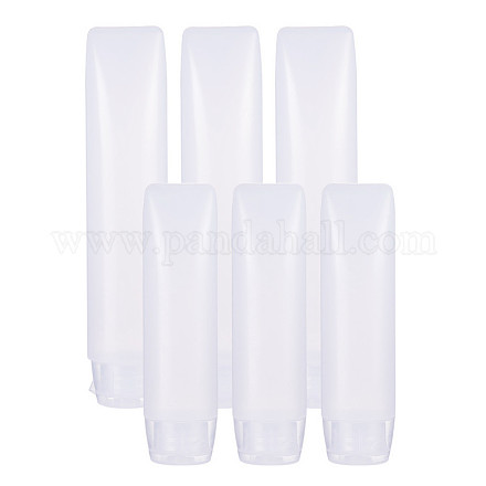 透明なpeプラスチックフリップトップキャップボトル  PPプラスチックねじ蓋付き  ローション用  シャンプー  クリーム  ホワイト  13.2x2.8cm  容量：約30~50ミリリットル MRMJ-BC0001-15-1