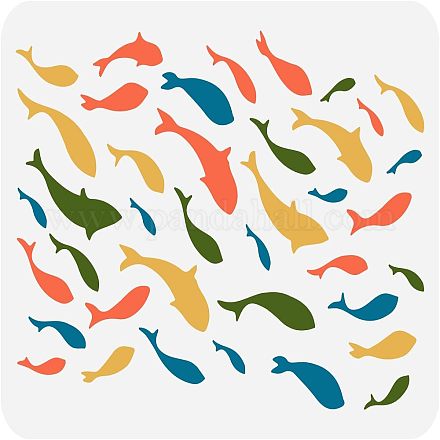 Fingerinspire трафарет для рисования рыб DIY-WH0202-514-1