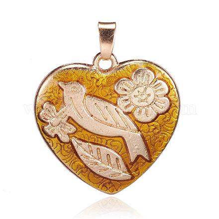 Alliage d'or pendentifs en émail ENAM-J278-04G-1