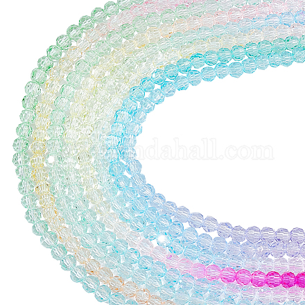 10 нити 5 стилей прозрачные градиентные цветные стеклянные бусины нити GLAA-SC0002-03-1