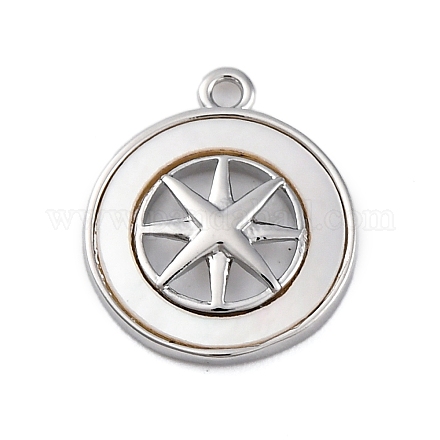 Латунный паве натуральный ракушка плоский круглый с подвесками в виде звезд KK-P289-06P-1
