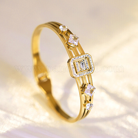 Браслеты из нержавеющей стали 304 с микропаве из прозрачных кубических цирконий FS-WG9EFEF-01-1