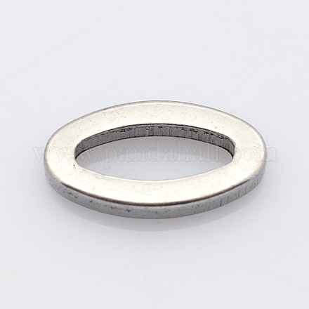 201 Stainless Steel Oval Slice Links Ring STAS-P073-07-1