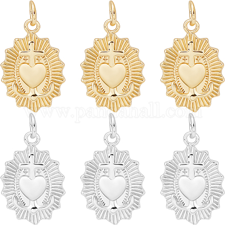 8шт 2 цвета латунные подвески KK-BBC0013-01-1