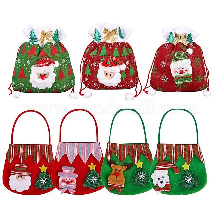 7 piezas 7 telas no tejidas navideñas de estilo bolsas de dulces decoraciones ABAG-SZ0001-16-1