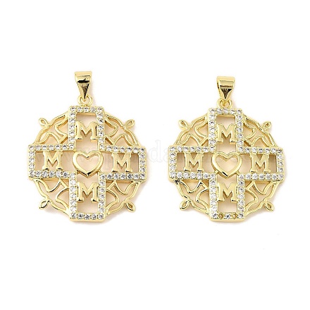 Латунные микро проложить кубического циркония подвески KK-M324-02L-G-1