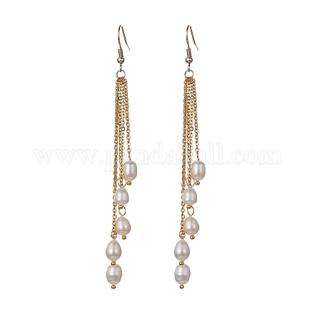 Orecchini pendenti con perle di perle naturali EJEW-JE05413-01-1