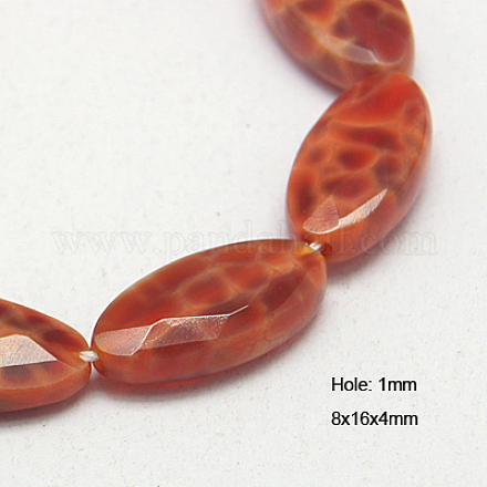 Natural Fire Crackle Agate Beads Strands G-G250-8x16mm-01-1