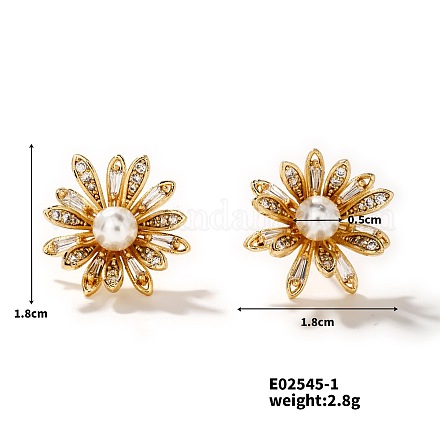 中空デザインの光沢のある女性用イヤリング ダイヤモンドと真珠が  