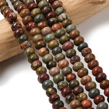 Нити бусин из натурального камня пикассо/полихромной яшмы&nbsp;G-A280-A27-01-1