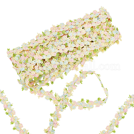 Gorgecraft 5 ярд цветочная отделка лента светло-зеленый цветок diy кружевная аппликация швейное ремесло кружевная кромка для свадебных платьев украшение diy праздничный декор одежда OCOR-GF0001-17E-1