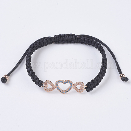 Adjustable Nylon Cord Braided Bead Bracelets BJEW-P194-29RG-A-1
