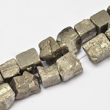 Nuggets Electroplated Natural Pyrite Beads Strands G-A142-05C-1