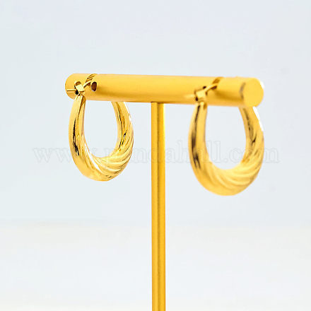 Винтажные латунные овальные серьги-кольца GT1650-1