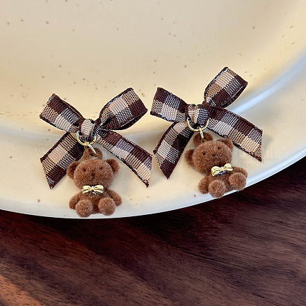 Серьги-гвоздики из сплава с флокированием и полиэстером FS-WG72CDC-02-1