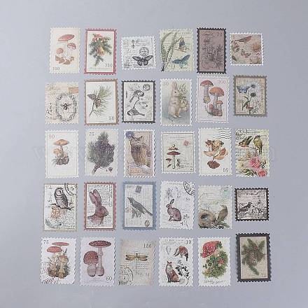 Conjunto de pegatinas de sello postal vintage DIY-B008-03B-1
