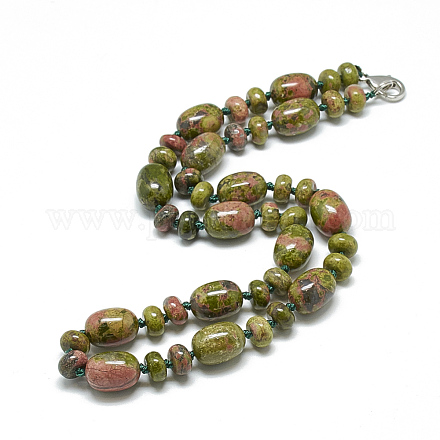 Colliers de perles en unakite naturelle NJEW-S390-01-1