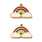 Ion Plating(IP) 304 Stainless Steel Charms, with Enamel, Cloud & Rainbow Charm, Real 18K Gold Plated, 10x15x1.5mm, Hole: 1mm