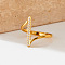 304 Stainless Steel Micro Pave Clear Cubic Zirconia Finger Rings for Women, Geometric, Golden, US Size 9(18.9mm)