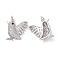 Rack Plating Eco-Friendly Brass Micro Pave Cubic Zirconia Pendants, Long-Lasting Plated, Lead Free & Cadmium Free & Nickel Free, Bird Charms, Platinum, 18x17.5x4mm, Hole: 3.4mm