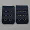 3 Rows x 2 Hooks Bra Extenders, Undergarment Sewing Fastener Polyester Tape, Midnight Blue, 50x31x2mm
