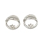 Brass Bead Frame, Long-Lasting Plated, Rack Plating, Star, Platinum, 10.5x5mm, Hole: 1mm