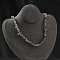 Natural Labradorite Chip Beaded Necklaces for Men Women, with Stainless Steel Lobster Claw Clasps and Stainless Steel Chain Extender, Silver, 15.87~16.14 inch(40.3~41cm)