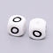 Silicone Beads, Cube with Letter.O, White, 12x12x12mm, Hole: 2mm