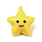 PVC Opaque Plastic Big Pendants, Star, Yellow, 51x48.5x20mm, Hole: 2mm
